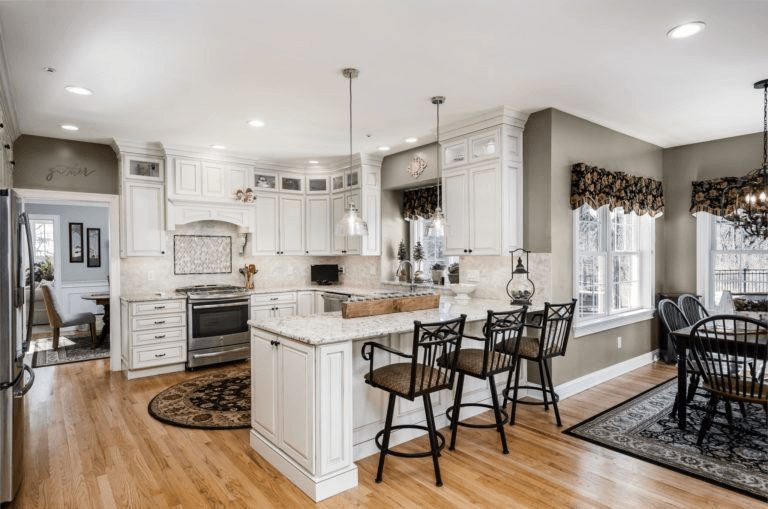 Horsham pa kitchen with stacked Bishop cabinets