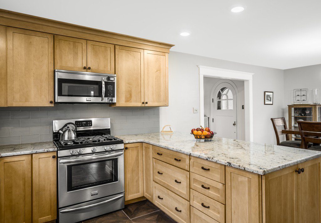 The kitchen integrates well with the rest of the house for an open feel