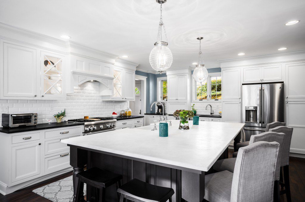 Wide view of the 2015 Delcy Award winning kitchen from the Main Line in Phladelphia