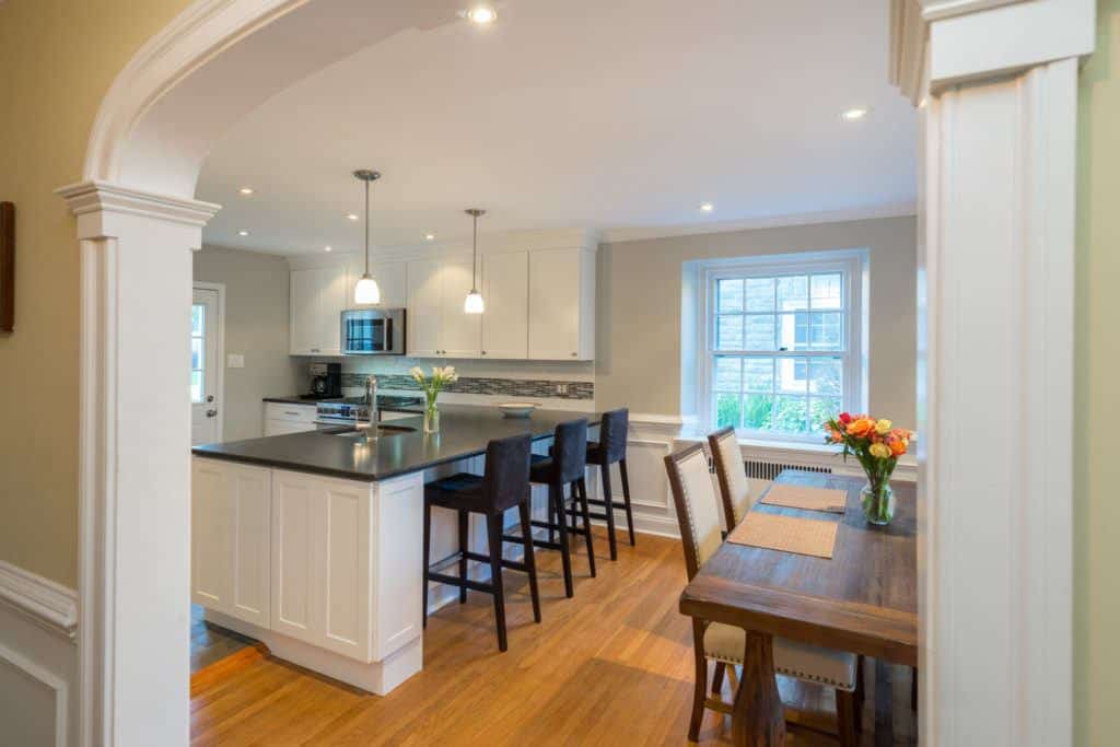 kitchen with dining room table 