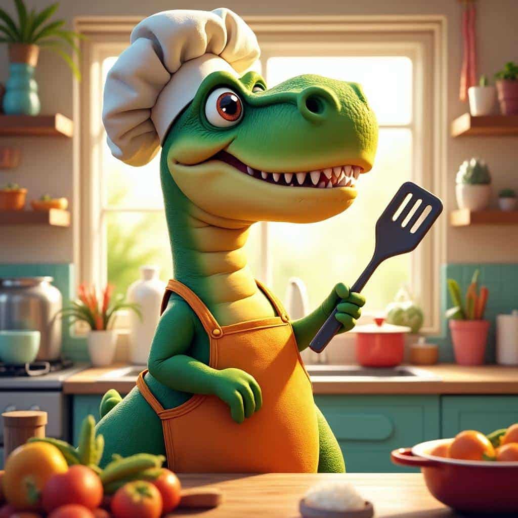 Dinosaur representing outdated kitchen