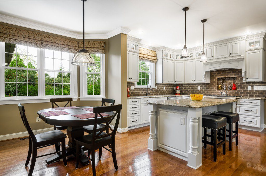 kitchen area with dining room table 