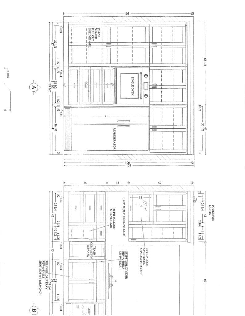 Kitchen designed with custom cabinets elevation