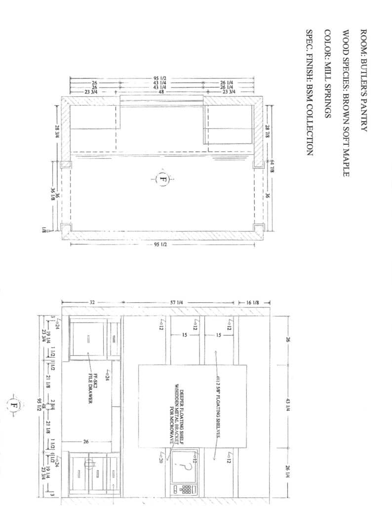 Kitchen designed with custom cabinets elevation