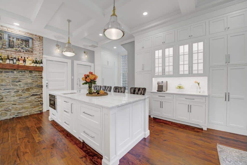 The same expensive kitchen seen from another angle. Kitchen designed by Paul McAlary