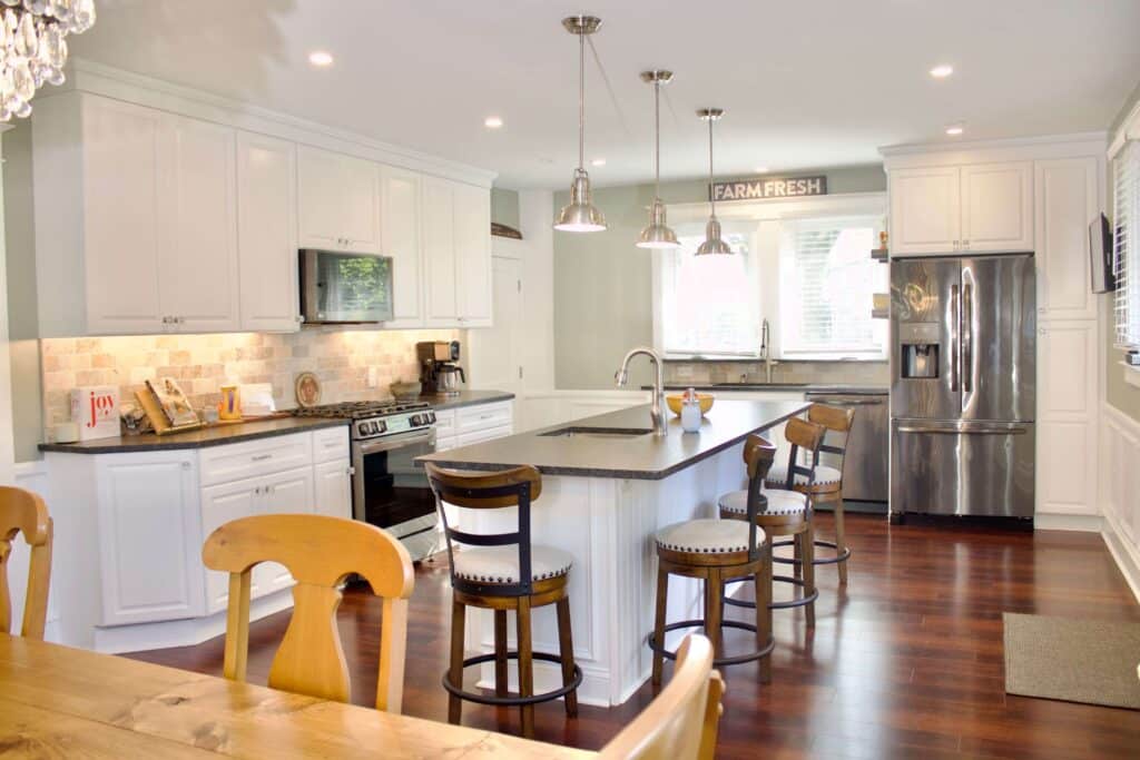 White raised panel door style small trend towards more traditional cabinetry