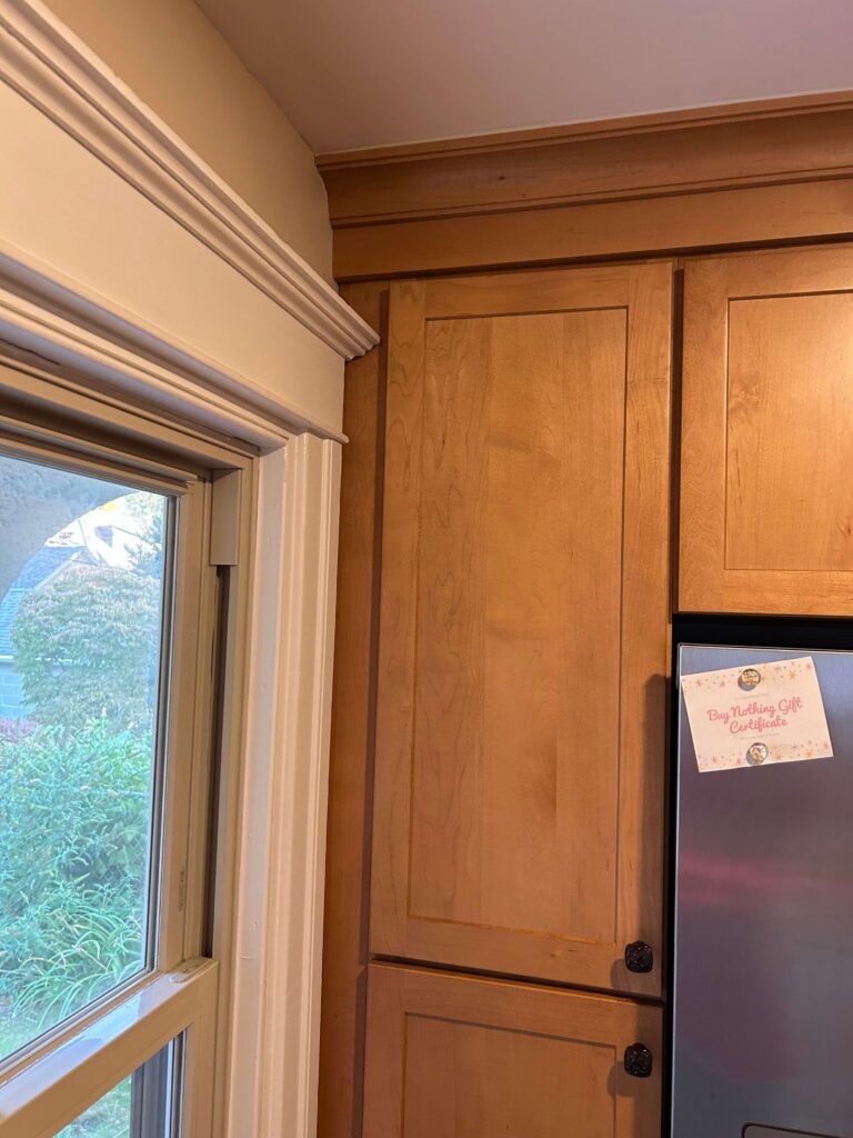 Filler allows for centering the cabinetry around the window. and for leveling the cabinetry.