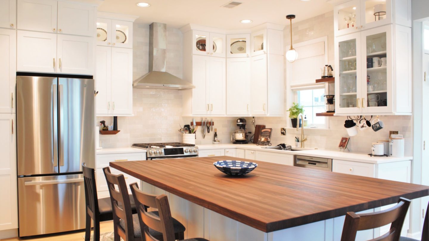 Kitchen with butcher block top