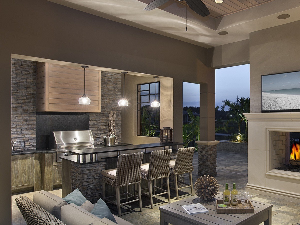 Outdoor Kitchens at dusk