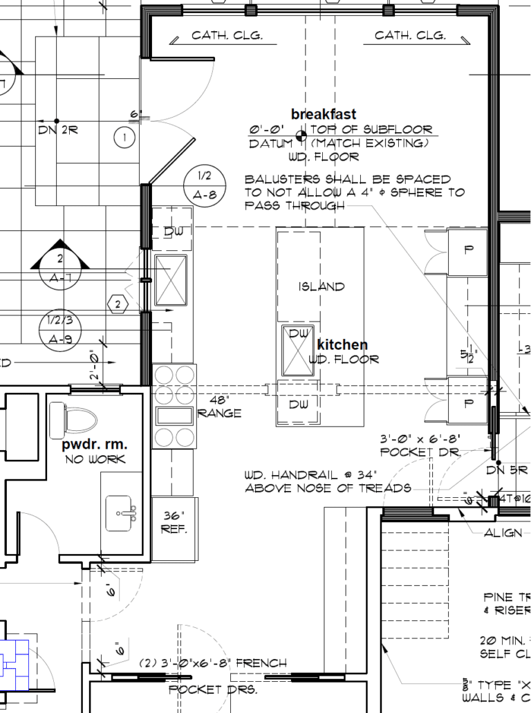 Architects drawing of Michael's kitchen. Episode 36 Saving Money