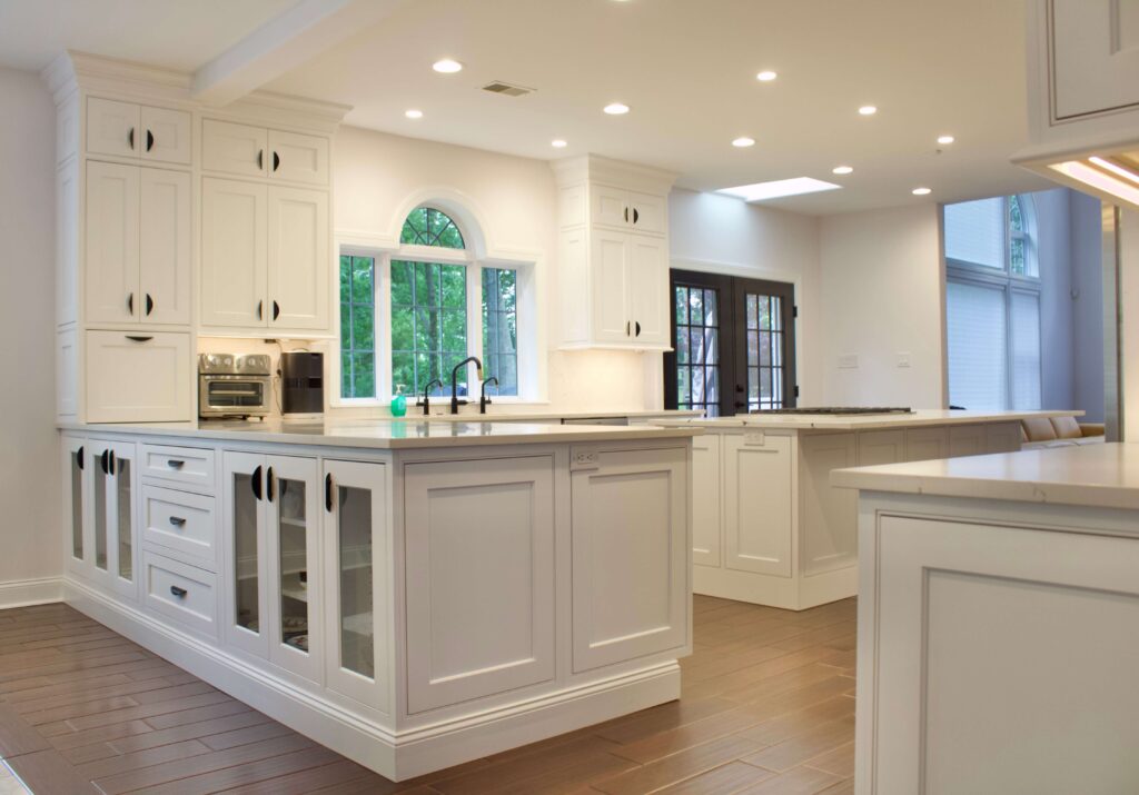 Brighton beaded inset kitchen with both Island and peninsula