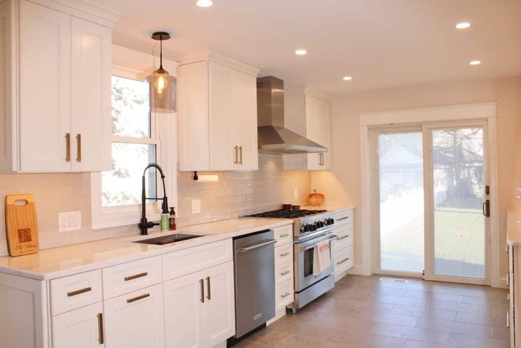 Galley Kitchen range and sink side