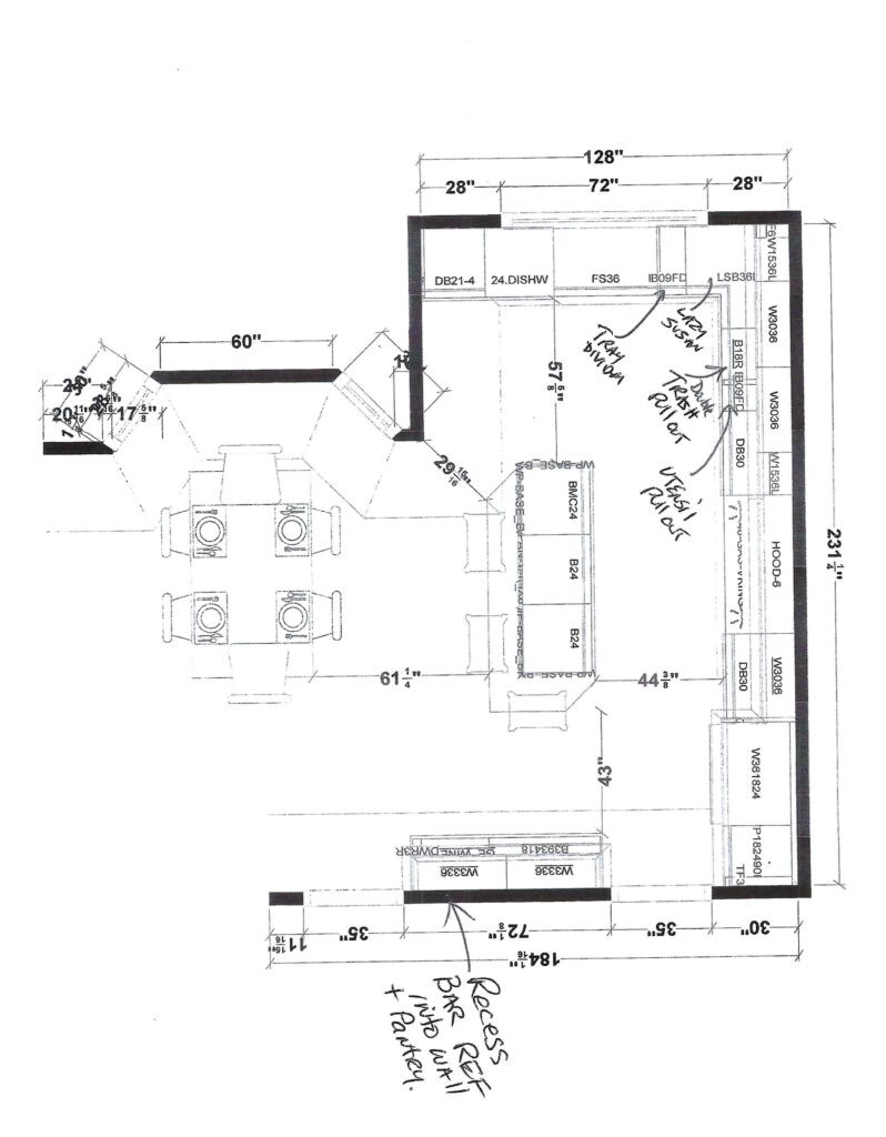 Floor plan of new kitchen from photos