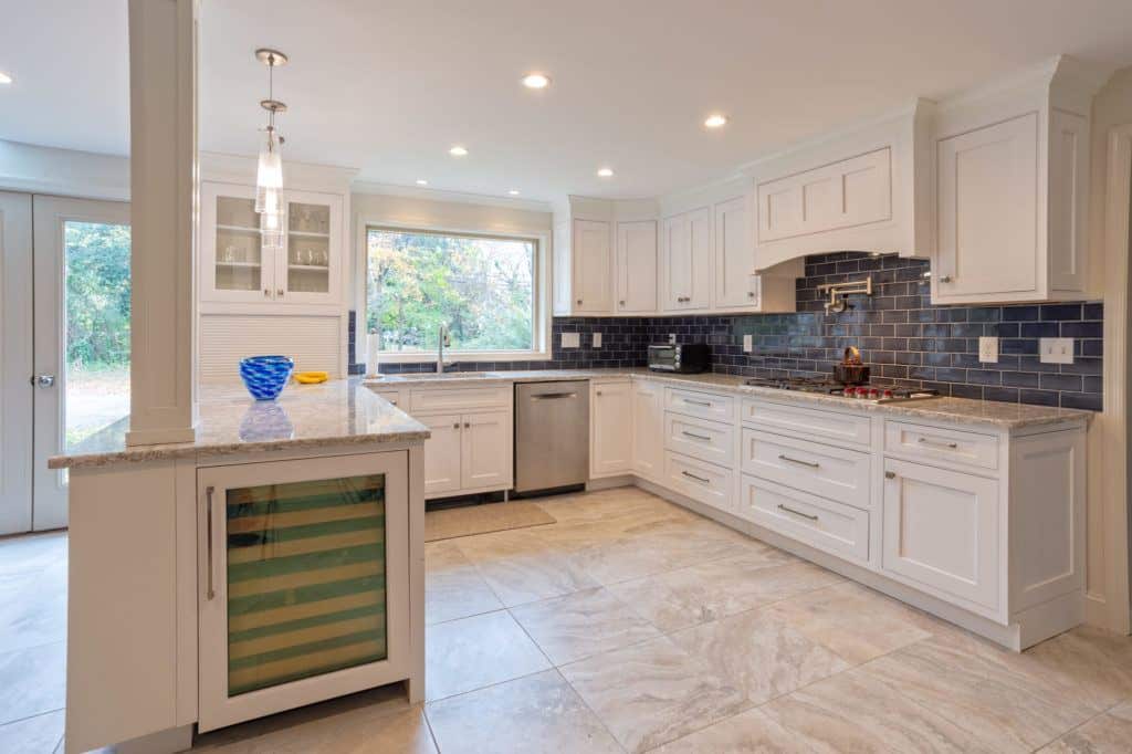 Wynnewood Kitchen View facing the sink.