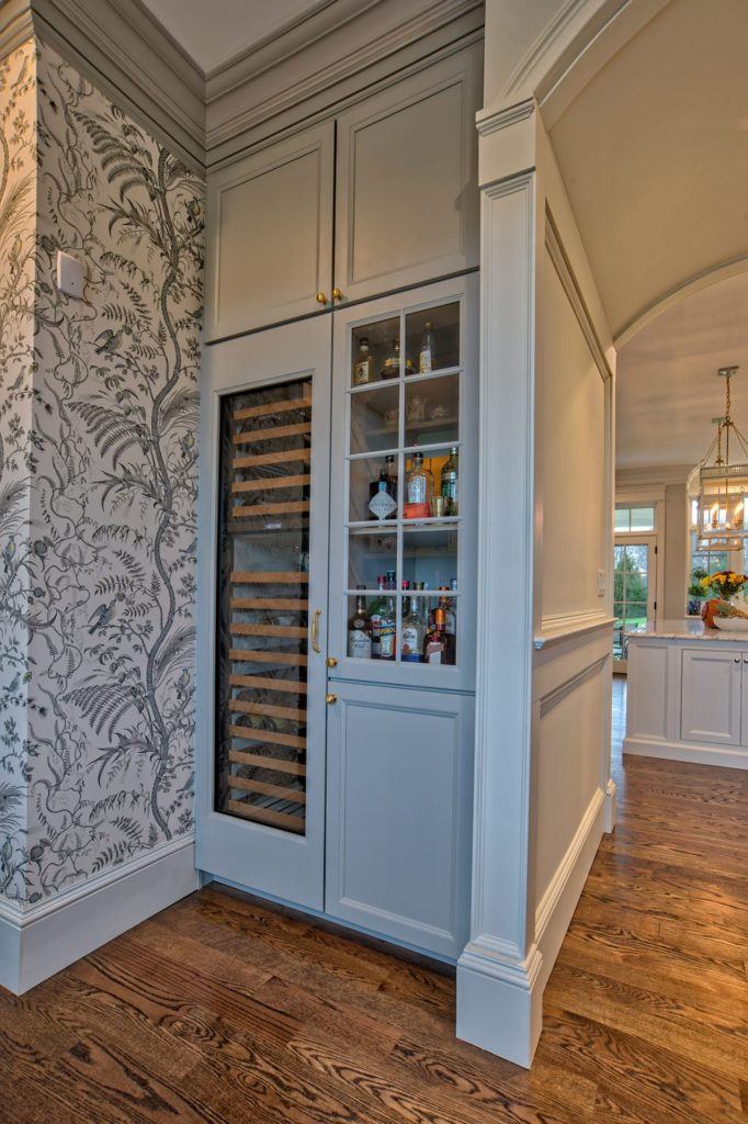 Wine refrigerator. Doylestown PA Brighton PA beaded inset door style