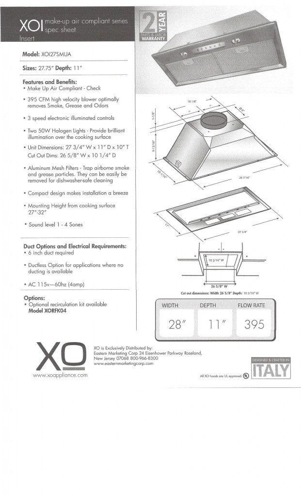 hood blower details 