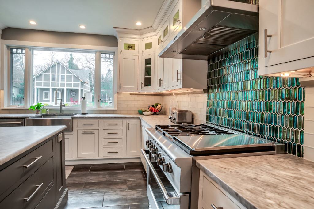 Green tile backsplash. Location Swarthmore. PA