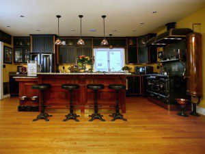 kitchen designed in steam punk style
