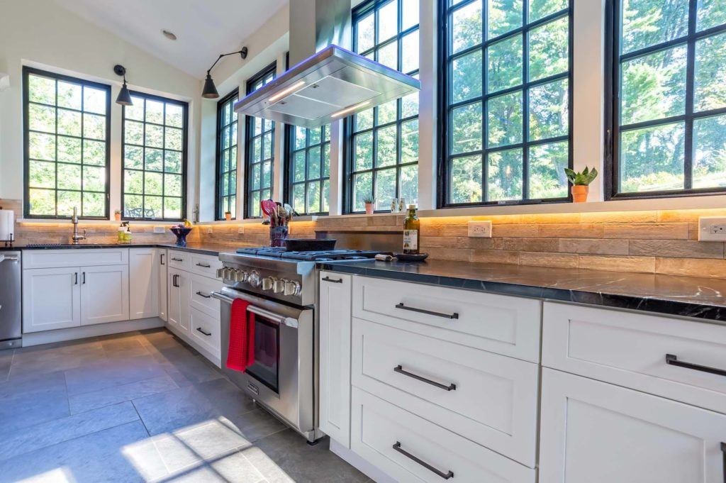 Fabuwood Galaxy Frost kitchen installed in a renovated barn