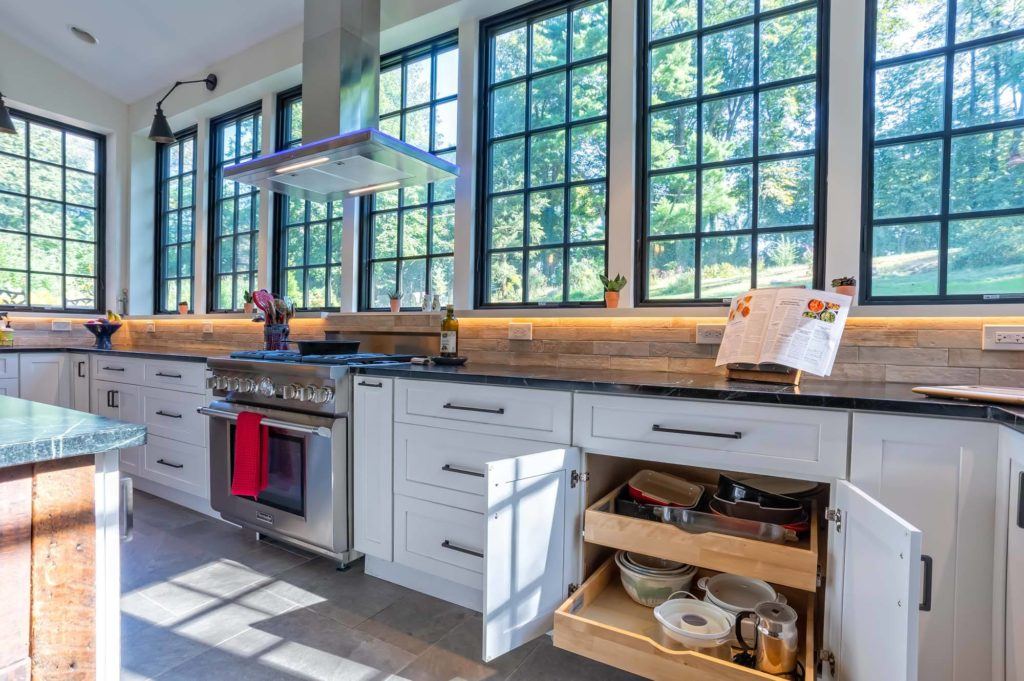 Fabuwood Galaxy Frost kitchen installed in a renovated barn