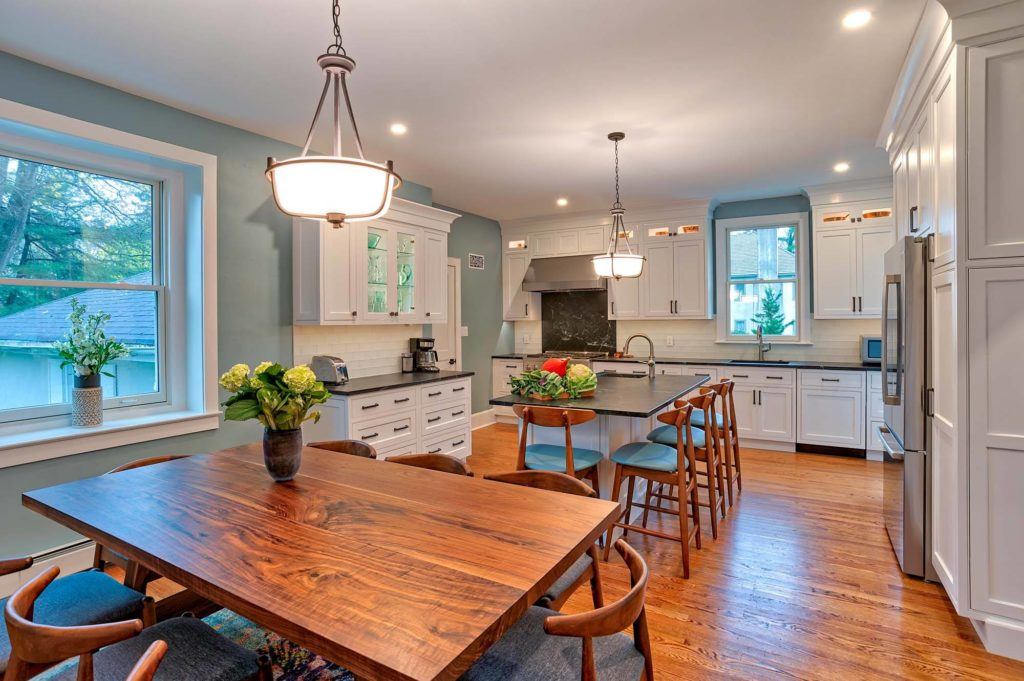 kitchen with dining room table 