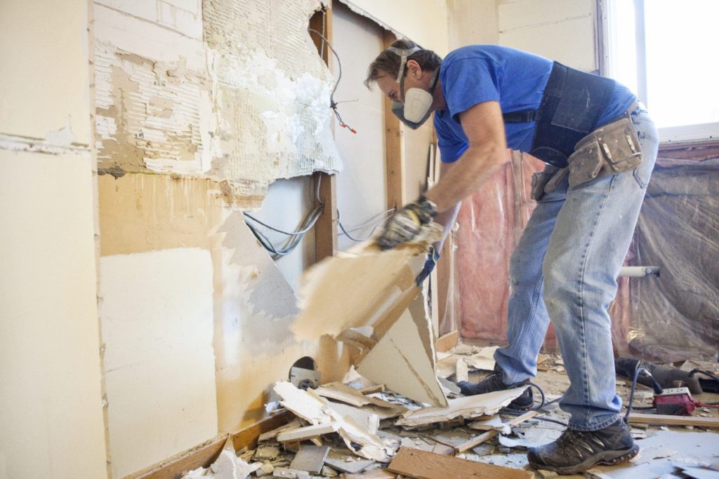 Man doing demolition