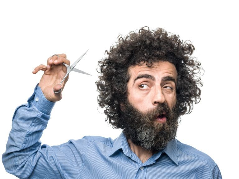 MAN with scissors