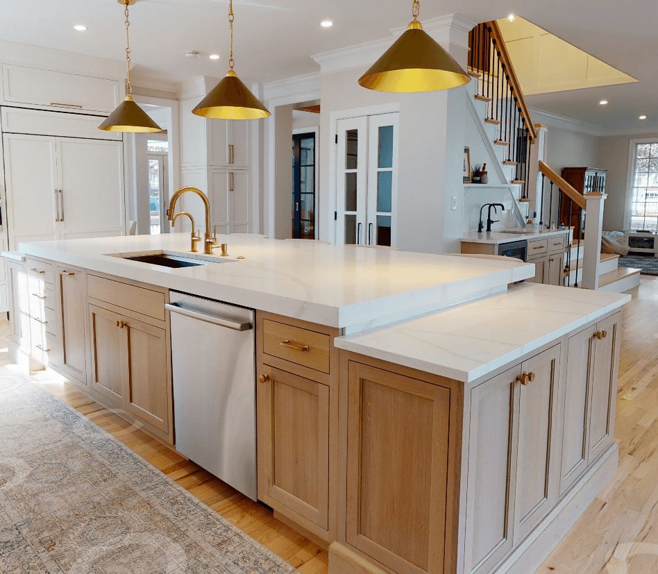 Brighton Cabinetry in QS Oak with multilevel island 