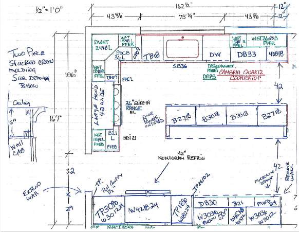 Kitchen with shallower Island