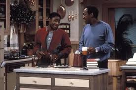Theo and Dr Huxtable in the kitchen