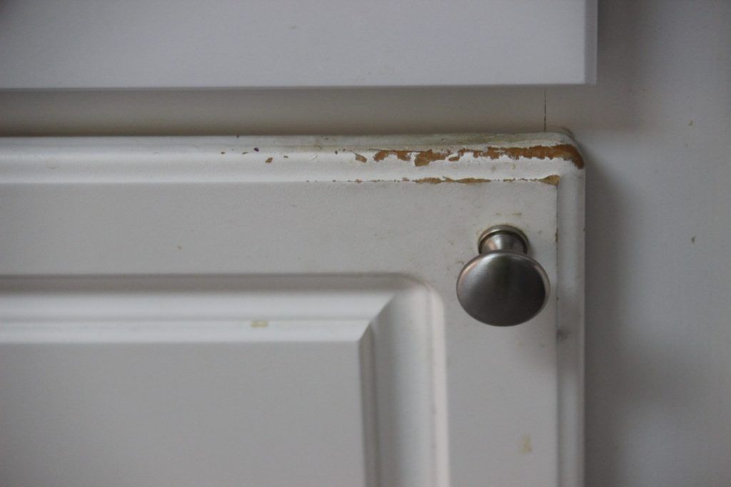 cabinet damaged from water