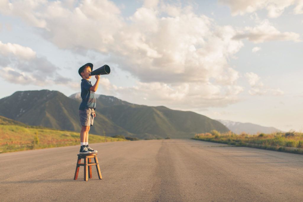 boy with microphone 